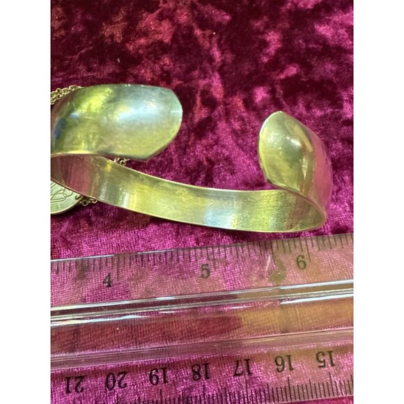 Engraved Sterling Silver Cuff Bracelet "Mildred" & Monogram Pendant Necklace - Picture 5 of 10